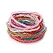 ChungLong0593 20pc Multicolor Bohemian Seed Beaded Stretch Stackable Handmade Bracelet Anklet Women's Summer Fashion Beach Resort Jewelry Gifts-colorful