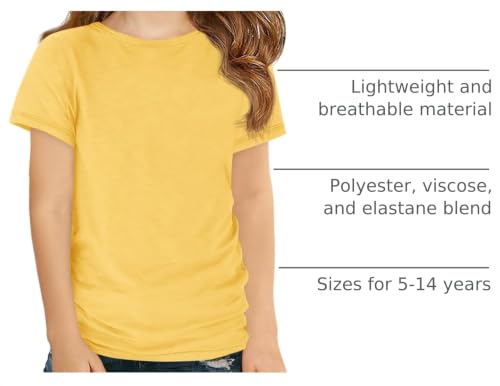 Image of Haloumoning Girls Short Sleeve T Shirts Kids Summer Crewneck Tops