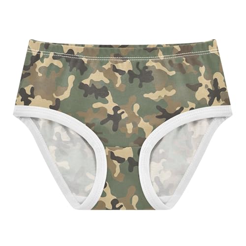 Classic Camouflage Green Brown Toddler Underwear Floral 2t Cotton Panties for Girl Durable Undies Kids Briefs
