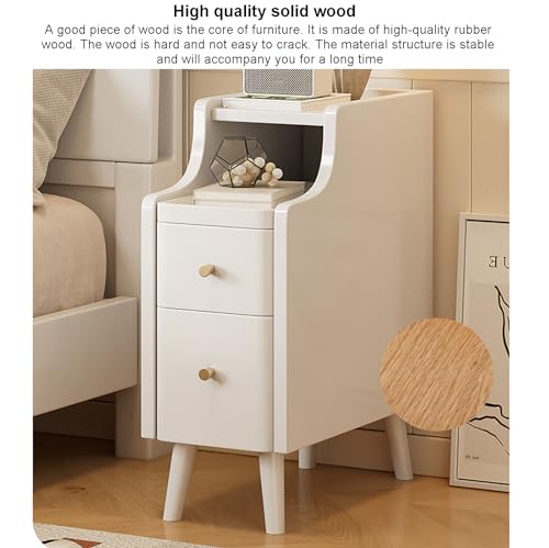 Table de chevet étroite pour chambre chaleureuse en bois massif - 7