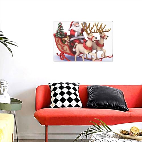 Toile murale Père Noël 30x45cm idée cadeau déco pour salon et chambre