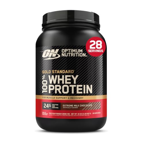 Optimum Nutrition Gold Standard 100% Whey Protein Powder, Extreme Milk Chocolate, 2 Pound (Pack of 1) (Packaging May Vary)