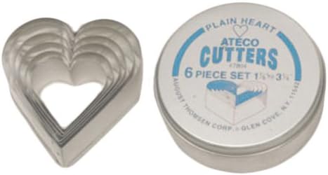 2 X Ateco Graduated Heart Cookie Cutters, Set of 6