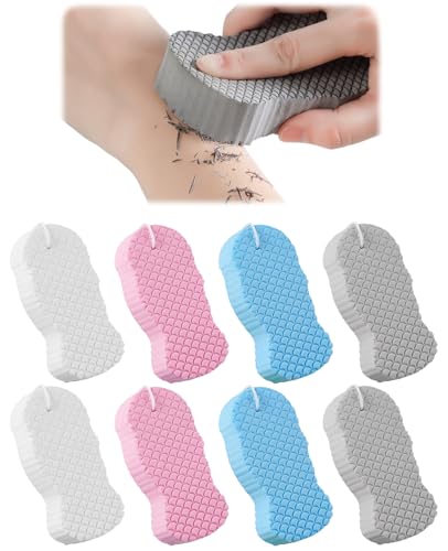 DAWZMR 8 Pcs Magic Exfoliating Bath Sponge 3D Reusable Body Scrubber for Dead Skin Remover Soft Shower Sponges