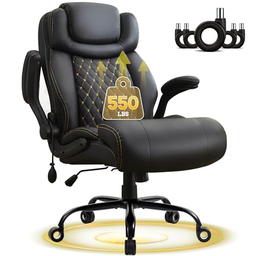 550LBS Big and Tall Office Chair, Comfy Heavy Duty Executive...