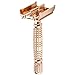 BAILI Luxury Butterfly Open TTO Stainless Double Edge Safety Razor Wet Shaving Kit with Mirrored Travel Case Rose Gold BD177