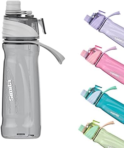 Healter 650ml Misting Water Bottle with Spray Mist for Ourdoor Hydration Cycling Climbing Hiking Mountaineering Gym, Blue