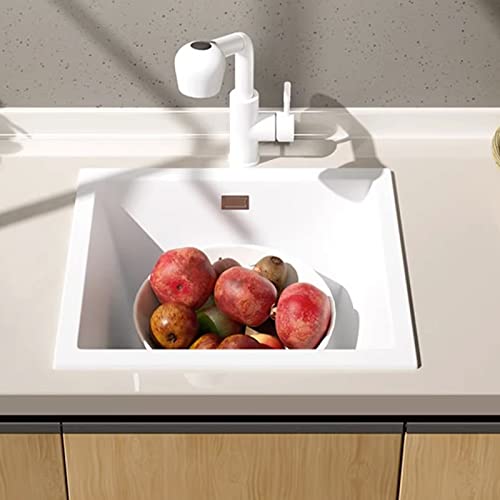 Évier de cuisine carré quartz lavabo blanc durable de 43 cm - 2