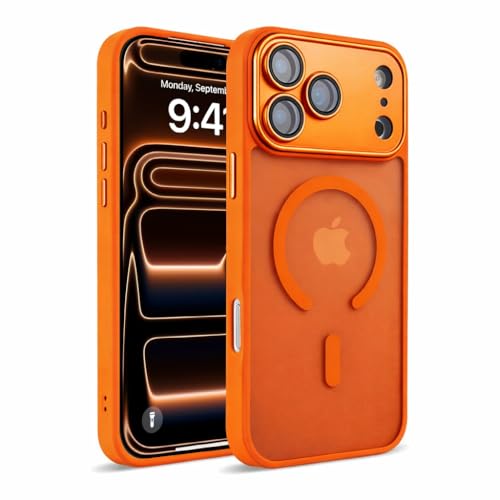 Image of Elzzi Magnetic Magsafe for iPhone 17 Pro Max Case (Compatible with MagSafe) Slim Translucent Matte Shockproof with Anti-Fingerprint Phone Case, Square-Cosmic