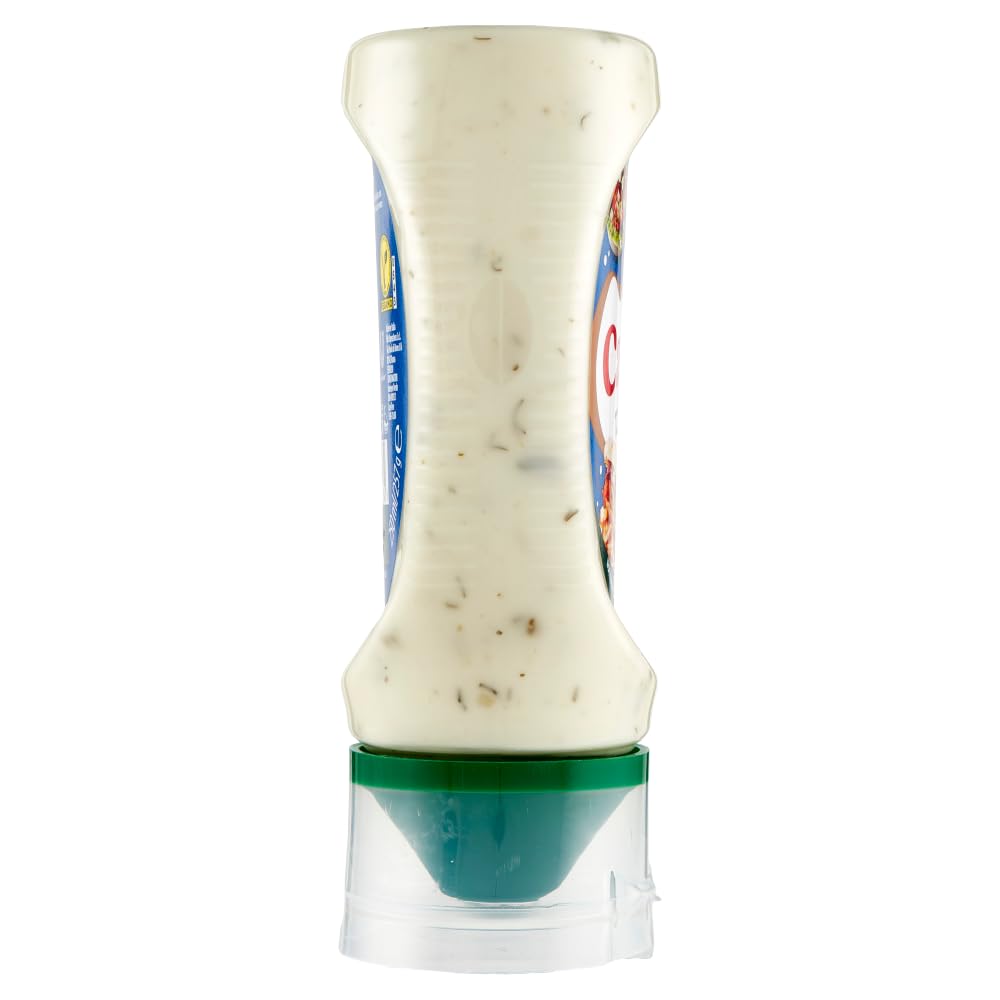 8x Calvé Tzaziki Sauce,Würzsoße auf Basis von Gurken und Knoblauch,Glutenfrei Würzsauce,Top Down 250ml + Beni Culinari Kostenloser Schlüsselanhänger