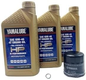 Yamaha R6 (2001-2020) all Models Oil Filter Change Kit Yamaha Part# 5GH-13440-90-00 Supercedes Part# 5GH-13440-80-00 and 3 Quarts High Performance LUB-10W40-FS-12