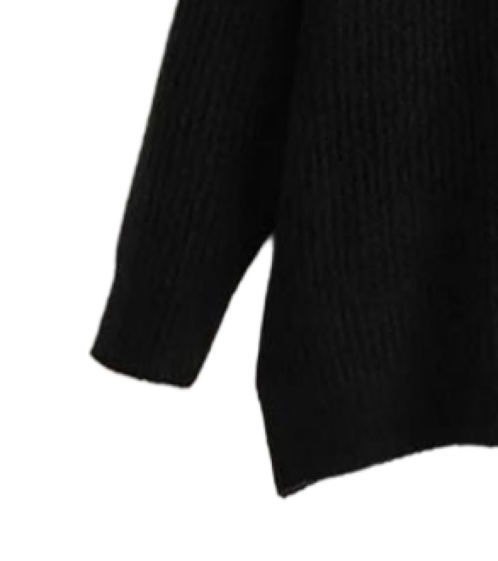 Rollkragenpullover Für Damen, Bonbonfarben, Langärmelig, Leichter Pullover, Lässiger Pullover, Lockere Oberteile, Frühling, Winter, Herbst, Sweatshirt, Strickwaren, Schwarz, M