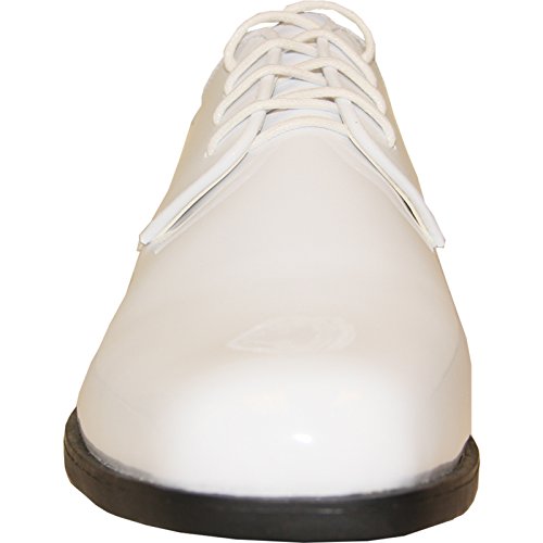 VANGELO Men's Tuxedo Shoes TUX-1 Wrinkle Free Dress Shoes Formal Oxford White Patent2