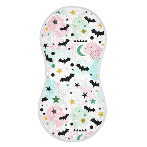 xigua Bats Muslin Baby Burp Cloths Set of 2, Super Soft & Absorbent Burping Rags, Cotton Burp Clothes Shower Gift for Newborn, Baby Girls and Boys