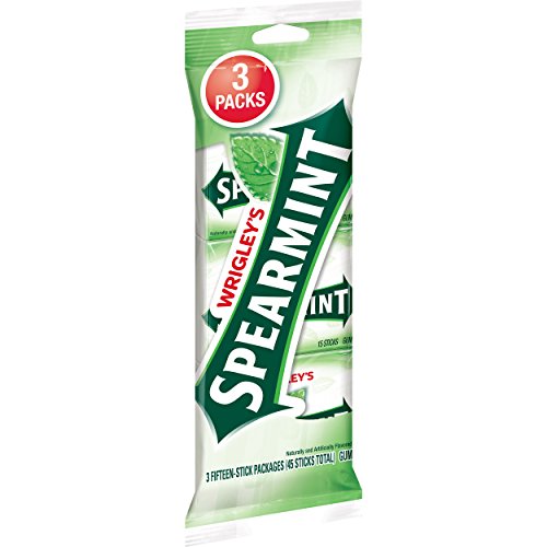 Spearmint Wrigley's Gum (3 Pack of 15 Stick Pack), 45 Count - image 1