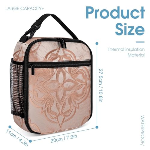 Rose Gold Backpack Set Lightweight Bag Lunch Box Pencil Bags for Women Men Bookbags 3 in 14