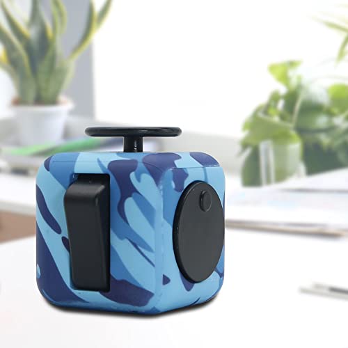 Appash Fidget Cube Stress Anxiety Pressure Relieving Toy Great For Adults And Children[Gift Idea][Relaxing Toy][Stress Reliever][Soft Material] (Camouflage Blue) #TOP2