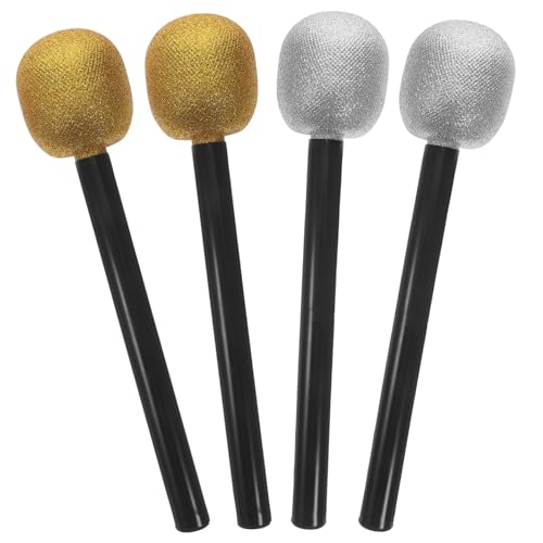 Milisten 4 pièces Lot de Microphones Simulés pour Garçon Fille Accessoires de Cosplay et Jeu Imitation pour Filles et Garçons de Performance et Fête