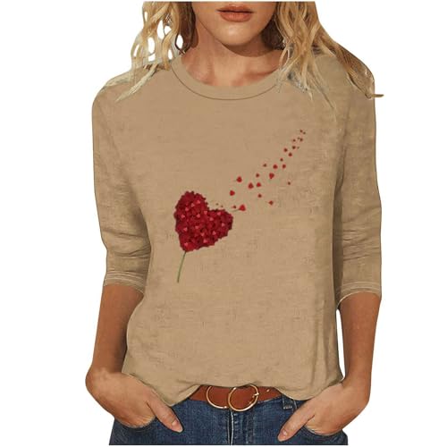 Floral Heart Graphic Sweatshirt for Women Valentine’s Day Pullover Casual