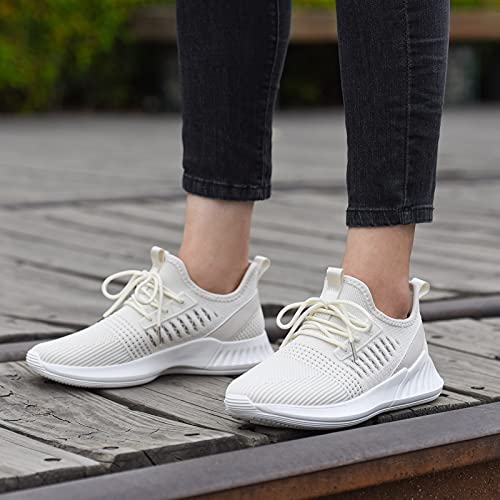 Womens Tennis Shoes - Women Sneakers Workout Running Walking Athletic Gym Fashion Lightweight Nursing Casual Light Shoes Beige #TOP4
