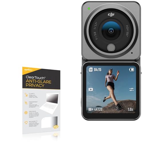 BoxWave Screen Protector Compatible with DJI Action 2 Dual Screen - ClearTouch Anti-Glare Privacy (2-Pack), Privacy Screen Protector Flexible Film Anti-Glare