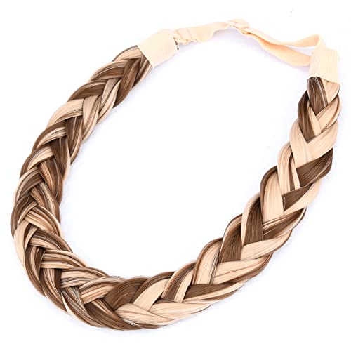 Gledola 2 Strands Fishtail Plaited Braids Headband Braided Synthetic Hair Elastic Stretch, Hair Accessory for Bride Women - Image 3