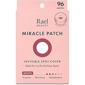 Rael Hydrokolloid Akne Pimple Patch – Unsichtbar, Makelfleck, Hydrokolloid, Hautbehandlung, zwei Größen (96 count)
