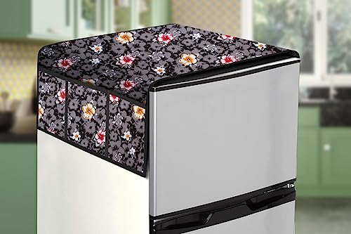 Image of Stylista Refridgerator top Cover Suitable for Samsung RT28T3C23NV /HL, 244 Liter Fridge, Dimension (WXD) 65x111 CM, Symmetric Pattern Grey