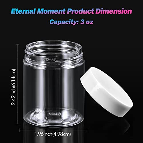 Image of Eternal Moment 36 Pack 3 OZ Plastic Jars Clear Cosmetic Container with Lids