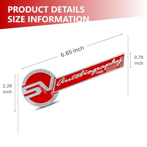 Image of Special Vechicle Symbol R-Dynamic Sports 3D Badge,Car Body Trunk Fender R-Dynamic Emblem Logo Sticker Compatible with Jagvar Land R0ver Accessories (SV Matte Red)