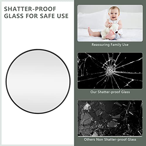 Youyijia Round Mirror 60cm Circle Hanging Wall Mirror - Home Decorative Wall Mounted Vanity Mirror for Bathroom/Living Room - Image 5
