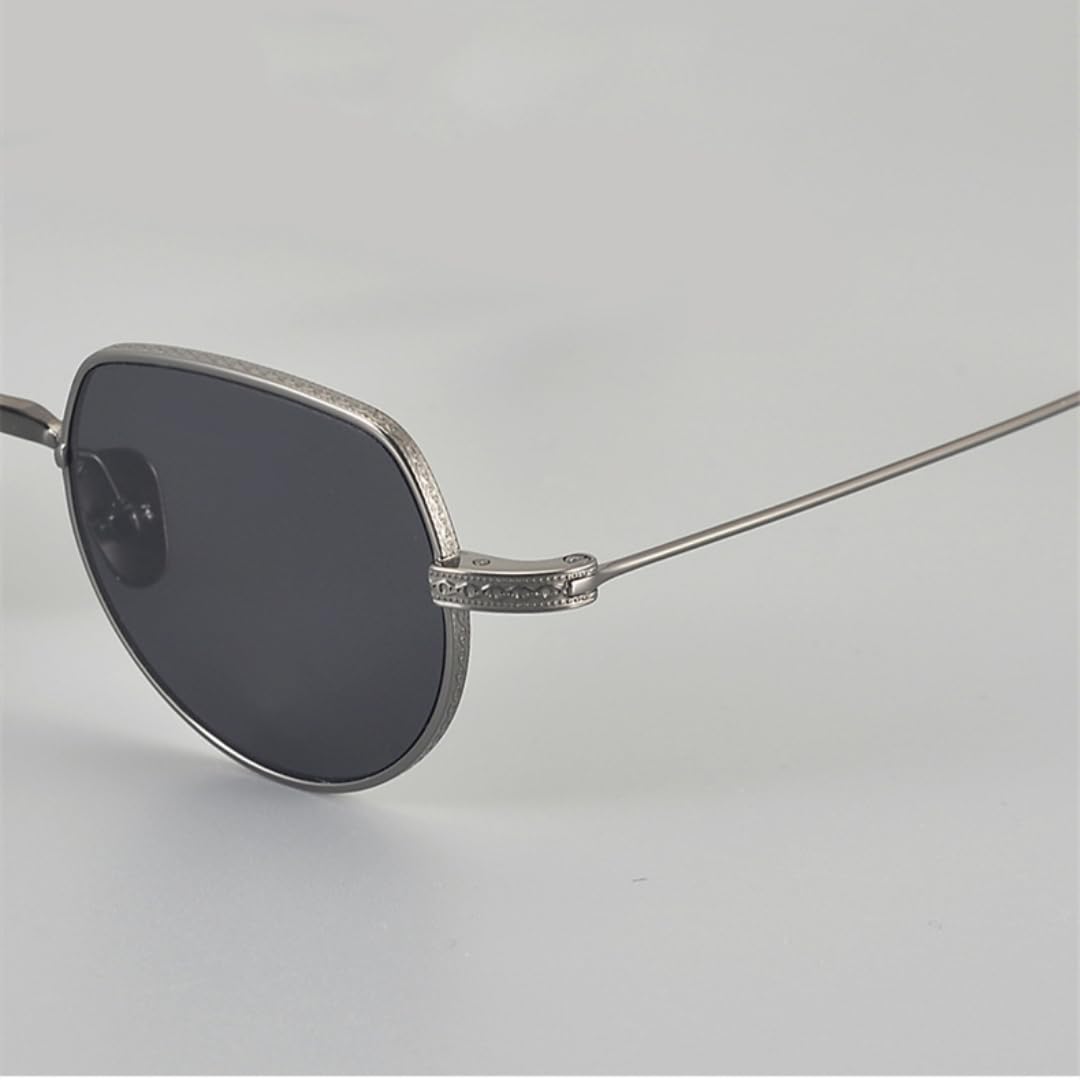 Lekkie retro wielokątne modne okulary przeciwsłoneczne tytanowe moda na zewnątrz Uv400