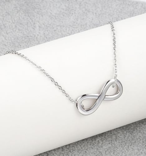 Image of Womens Silver Infinity Chain Necklace: PACK OF 1 (SR /JWLECN2)