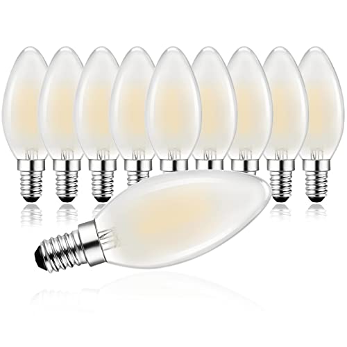 Ampoule bougie E14 LED avec filament mat anti-éblouissement 350lm lot de 10