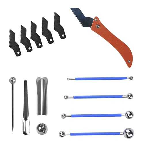 Grouting removal tool and joint pressing tool, 1 handle and 5 grouting saw blades, multiple joint pressing balls and yin yang angle tools