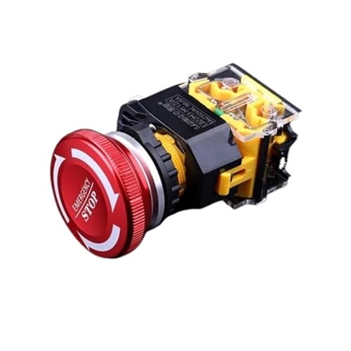 Bouton arrêt d'urgence champignon rouge M3 interrupteur 8A 1NO1NC