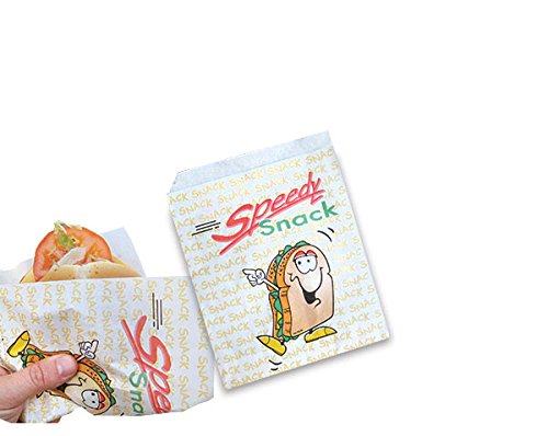 PZ 1000 SACCHETTI IN CARTA POLITENATA 15 X 18 PER PIADINA PANINI HAMBURGER PIZZA E TOAST APERTI SU 2 LATI