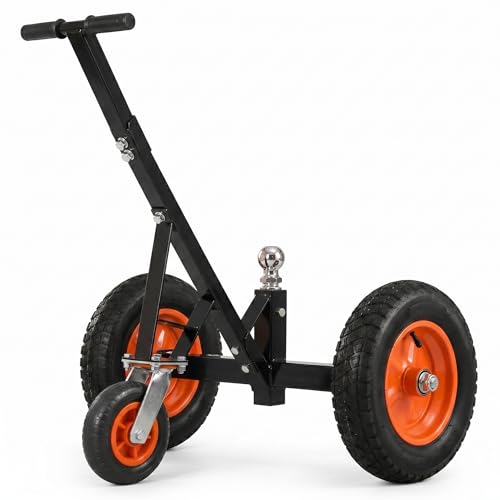 Heavy-Duty Trailer Dolly 1000 lbs Capacity Trailer Mover with 2-Inch Hitch Ball & 14-Inch Pneumatic Tires 3-Wheel Manual Tow Dolly for Boat RV Utility and Cargo Trailers (1000lbs)
