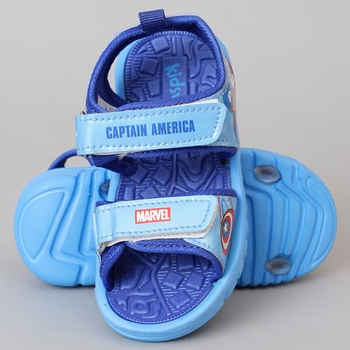 Image of Kidsville Official Marvel Comic Captain America Printed Sandals For Kids Boys Anti-Skid Comfortable | Adjustable Double Strap Closure | Flexible & Lightweight Footwear for Baby