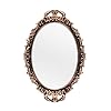 Tstarer Vintage Decorative Gold Framed Mirror, Wall Hanging Mirrors & Tabletop Tray for Bedroom Living Room Dresser Decor, Oval- 9.6″ W x 14.3″ L (Bronze)