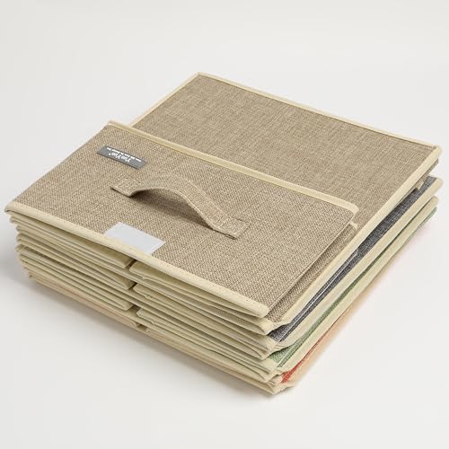 Image of YueYue Foldable Fabric Closet Organizer Bins Box Storage - 2 Pack 12.4 X 12 X 6.7 Inch Storage Bins With Lids Boxes Linen - Bins Storage Box Collapsible Cloth Pack Lid