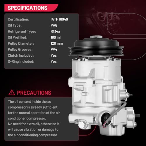 BDFHYK 157318 Air Conditioning A/C Compressor with Clutch Compatible with Toyota Yaris L4 1.5L 2007 2008 2009 2010 2011 2012