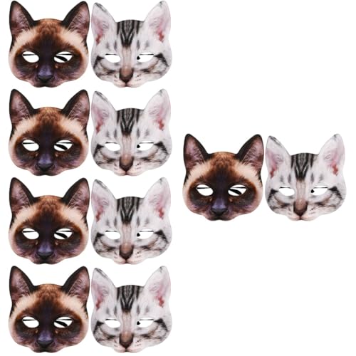 Masque de chat de fête réaliste Healvian x10 pour costume d'Halloween