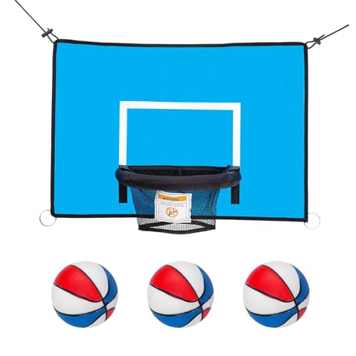 Canasta de Baloncesto de Trampolín, Trampolín de Baloncesto de Borde Sumergido con 3 Minibolas de Balon-cesto Y Batidores de Huevos, Tram-polín Objetivo de Balon-cesto Suave para Niños, Adultos