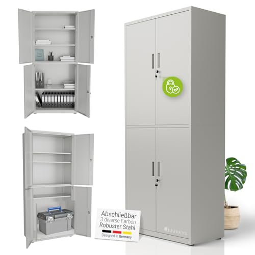 Juskys Aktenschrank aus Metall – 180x80x40 cm abschließbarer...