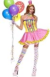 Music Legs Sexy Womens Polka Dot Circus Clown Halloween Costume M/L