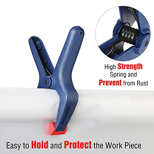 WORKPRO Spring Clamp Set, 16-Piece Nylon Spring Clamp Set, Including 4pc 6-1/2", 6pc 4-1/2", 6pc 3-3/8", for Woodworking, Photography Studios and DIY Works (Blue) by WORKPRO - Image 6