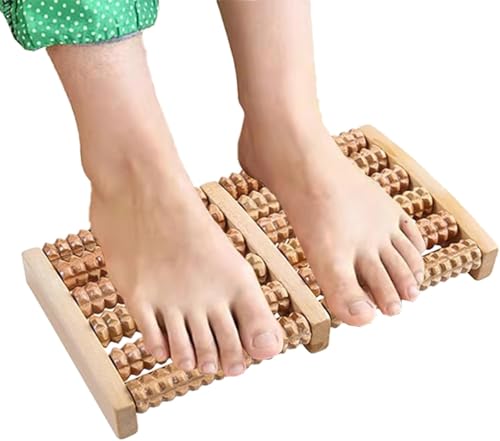 NAMRA® Wooden Dual Foot Massage Roller for Overall Relaxation and Relief Acupressure Foot Board(1)