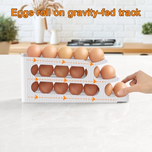 Egg Storage for Fridge, Automatically Rolling Egg Holder Dispenser Container Tray for Fridge, Kitchen by Sotfamily - Image 5