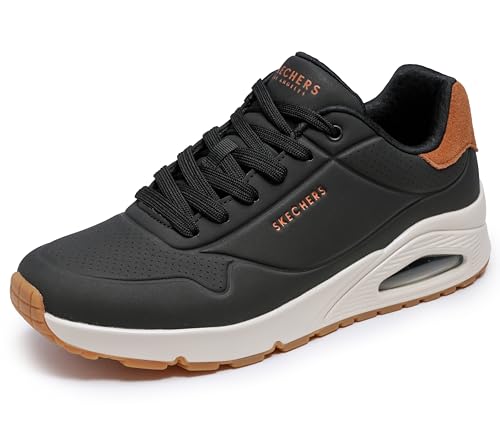 Skechers Uno Suited on AirSneaker pour Homme, Châtain Durabuck Noir, 42 EU